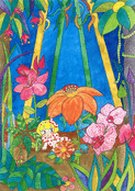 Fleur d'avril et enfant curieux